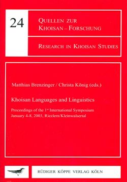 Khoisan Languages and Linguistics – 1st Symposium 2003